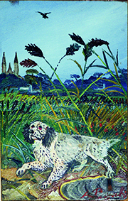 Cane setter con paesaggio (1954/55)